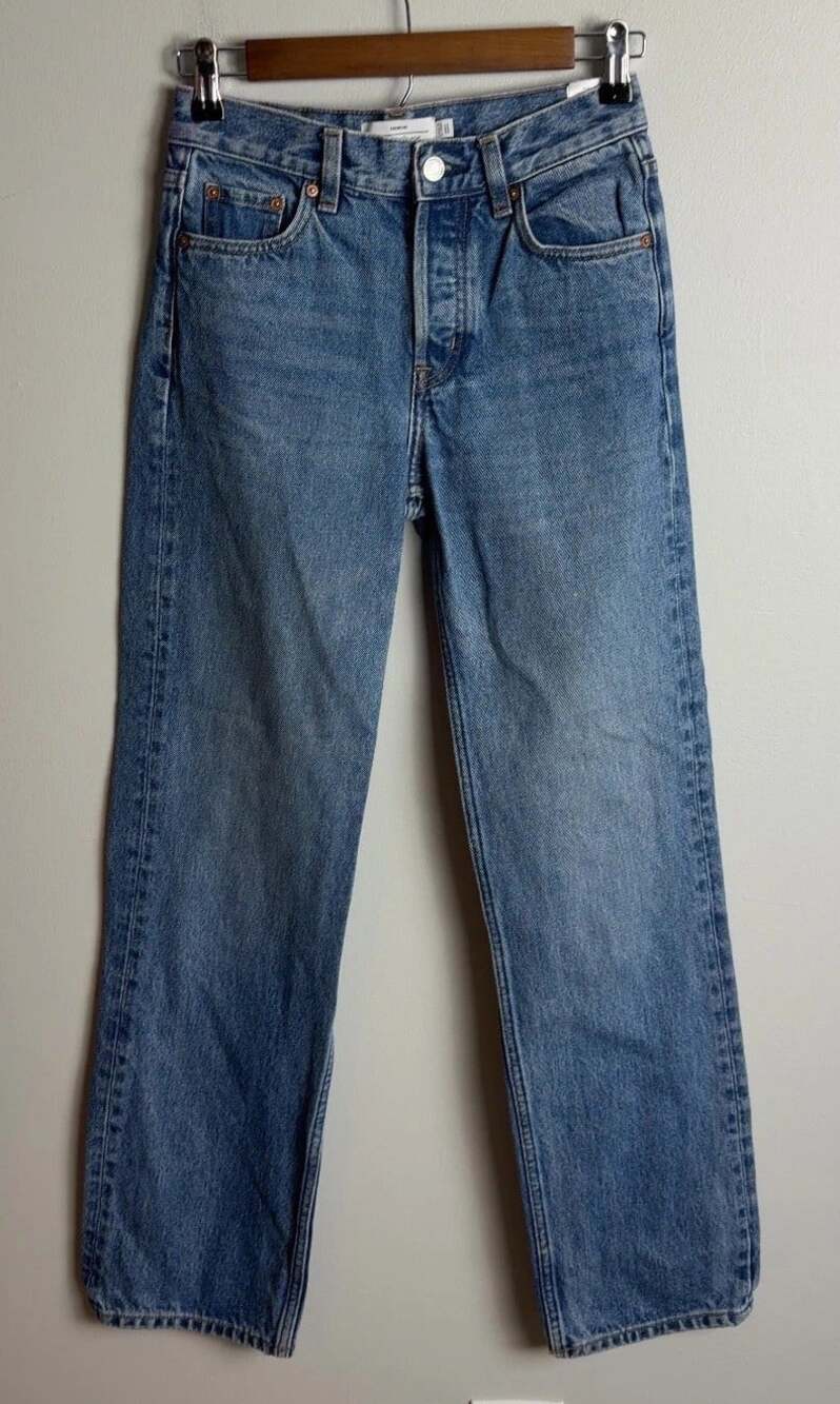 & Other Stories Blue Denim Jeans Size 24/30 100% Cotton Button Women’s
